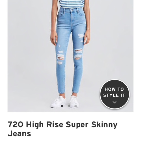 Levi’s 720 high-rise Super Skinny light wish NEW - Picture 3 of 3